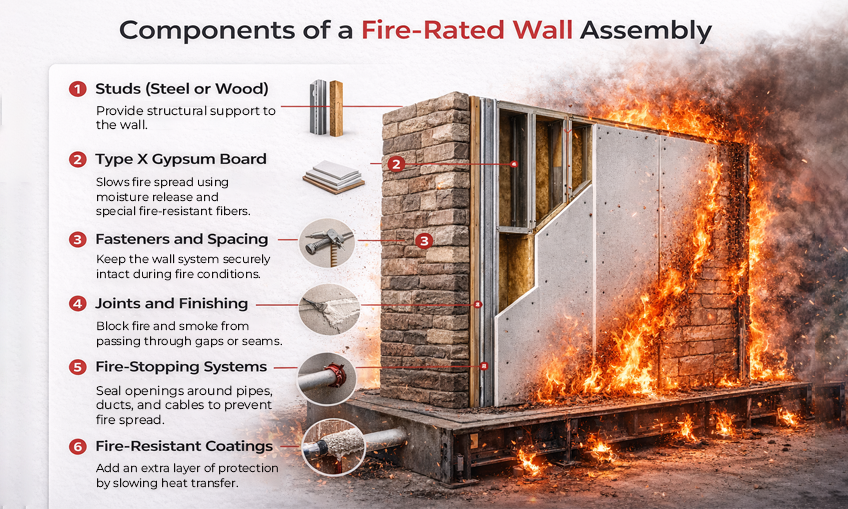 The Major Components of a Fire-Rated Wall