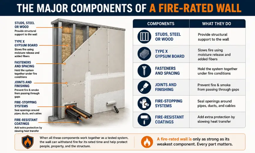 The Major Components of a Fire-Rated Wall
